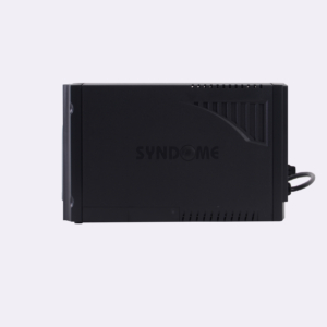 เครื่องสำรองไฟฟ้า SYNDOME รุ่น S9 สีดำ (ด้านข้าง) กำลังไฟ 800VA 360 วัตต์